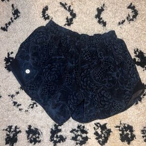 Black Lululemon Hotty hot Floral Athletic Shorts